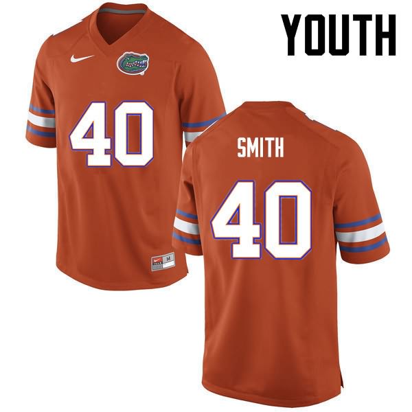 NCAA Florida Gators Nick Smith Youth #40 Nike Orange Stitched Authentic College Football Jersey USO7664UX